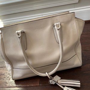 White Leather Coach Bag
